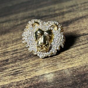BAUBLEBAR | Gold and Silver Lion Head Ring